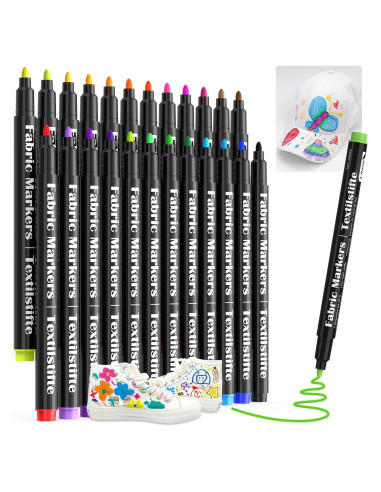 Marcadores de Tela JR.WHITE Set de 24 Colores Permanentes