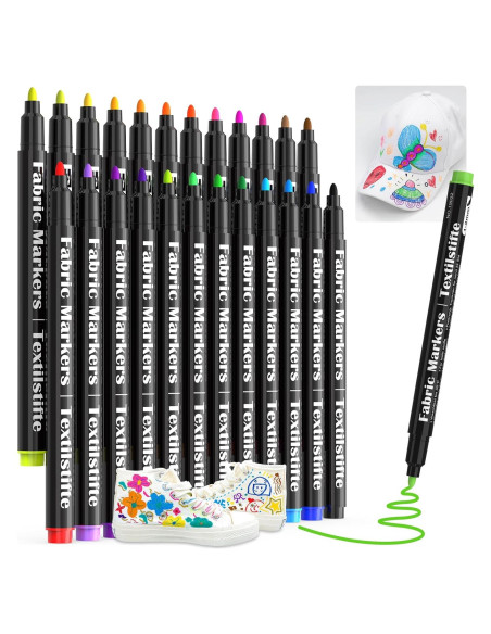 Marcadores de Tela JR.WHITE Set de 24 Colores Permanentes Marcadores de Tela JR.WHITE Set de 24 Colores Permanentes