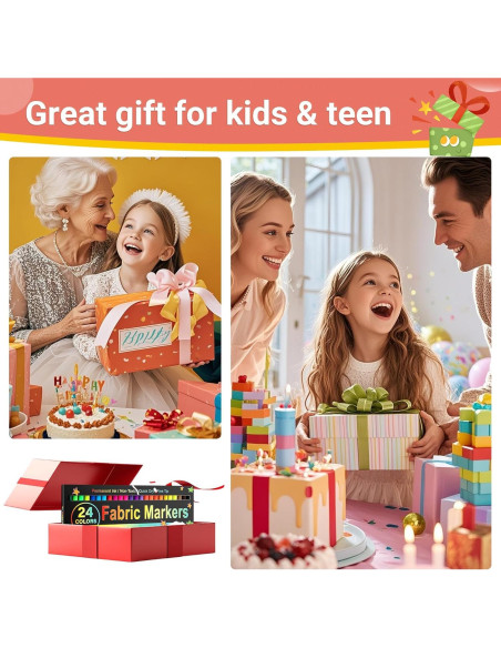 Marcadores de Tela JR.WHITE Set de 24 Colores Permanentes Marcadores de Tela JR.WHITE Set de 24 Colores Permanentes