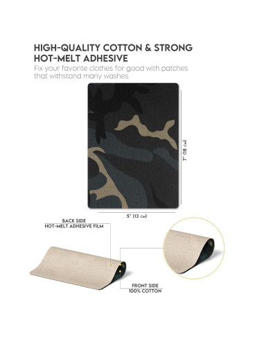 Parche Termoadhesivo Militar ZEFFFKA 5 Piezas 12.7x17.8 cm