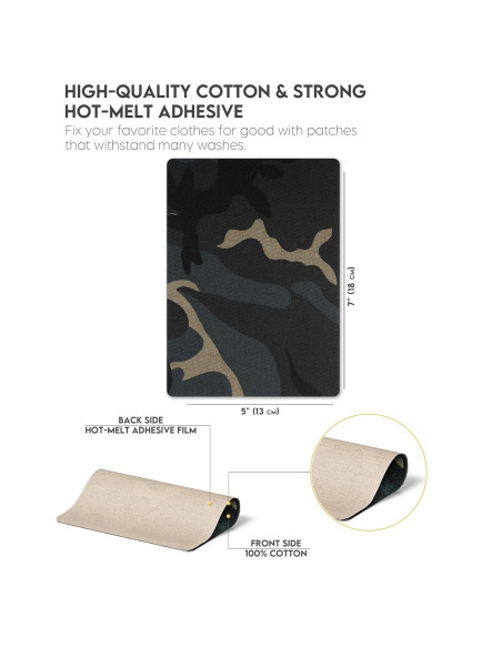 Parche Termoadhesivo Militar ZEFFFKA 5 Piezas 12.7x17.8 cm