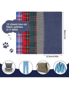 Kit de 15 Parches Termoadhesivos Syhood 12.5x28 cm Mezclados 2