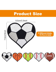 Krijues 15 Piezas Parches de Corazón para Ropa Deportiva 2