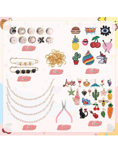 Kit de Parches y Cadenas Quorineo 87 Piezas para Gorras DIY 2