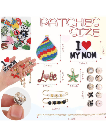 Kit de Parches y Cadenas Quorineo 87 Piezas para Gorras DIY