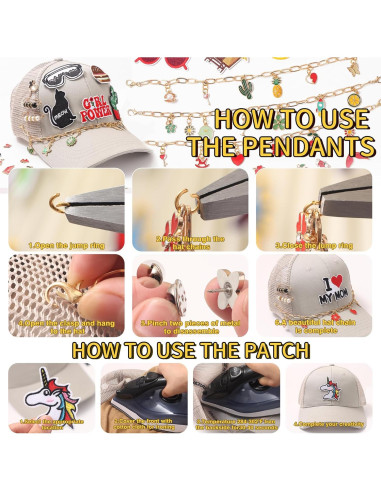 Kit de Parches y Cadenas Quorineo 87 Piezas para Gorras DIY