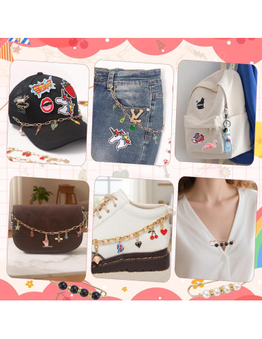 Kit de Parches y Cadenas Quorineo 87 Piezas para Gorras DIY