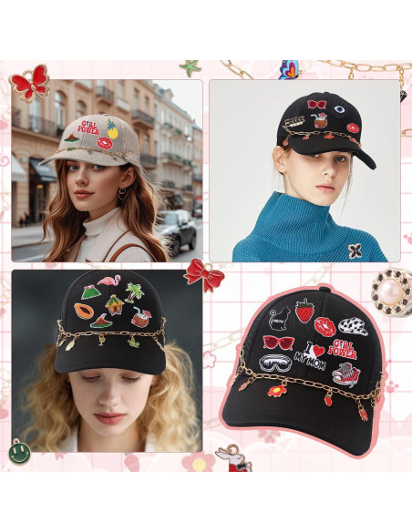 Kit de Parches y Cadenas Quorineo 87 Piezas para Gorras DIY