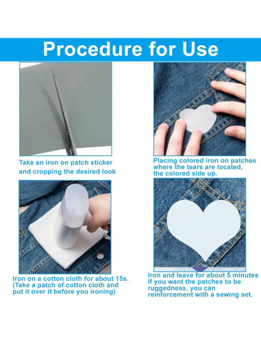 28 Parches de Planchar Multicolores Vibedor 9.4x12.4 cm