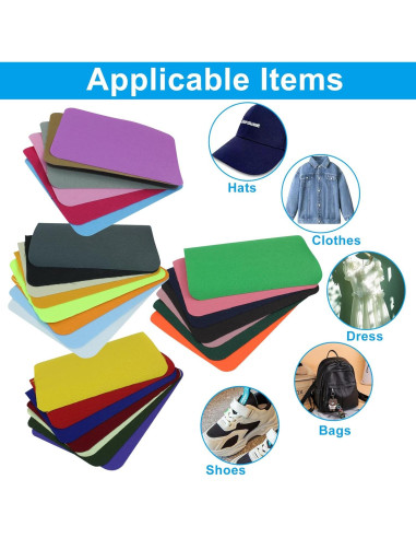 28 Parches de Planchar Multicolores Vibedor 9.4x12.4 cm