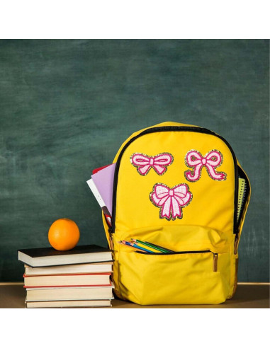 10 Parches de Lazo Rosa Bordados Neyauo para Planchar