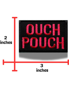Parche Bordado Ouch Pouch Rojo y Negro 7.62x5.08 cm 2