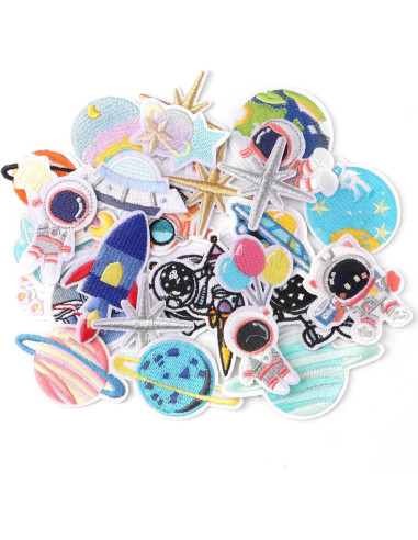 26 Parches Termoadhesivos Espaciales OEMOO para Ropa y Accesorios