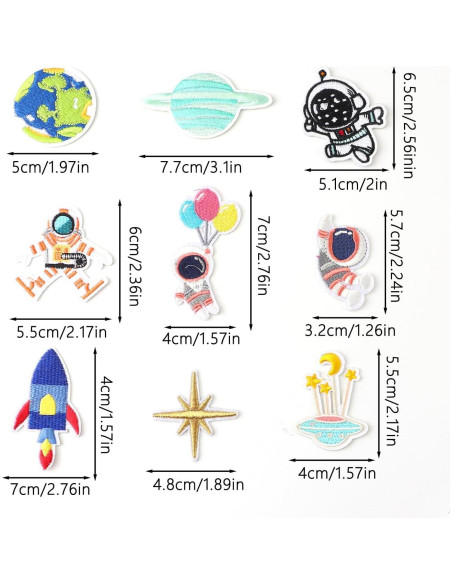 26 Parches Termoadhesivos Espaciales OEMOO para Ropa y Accesorios