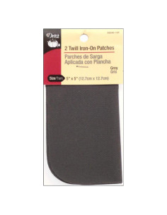 Parche termoadhesivo Dritz 12.7x12.7 cm gris - 2 unidades