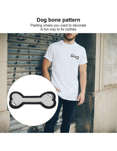 Parche de Hierro Naroote Hueso de Perro 6x2.8 cm - 6 Piezas