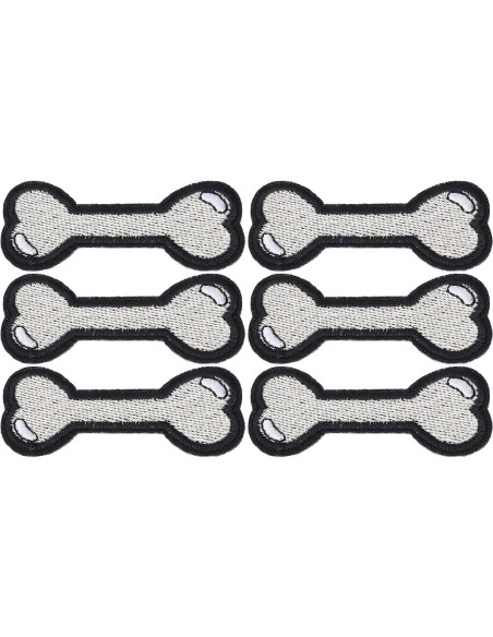 Parche de Hierro Naroote Hueso de Perro 6x2.8 cm - 6 Piezas