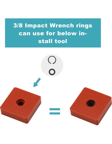 10 Anillos de Retención RURBRIN para Llave de Impacto 3/8"