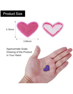 88 Parches de Corazón Bordados Ipercox para Planchar 2.5cm 2
