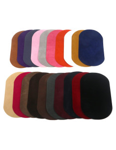 Quluxe 20 Pcs Parches Termoadhesivos Ovalados de Ante Multicolor