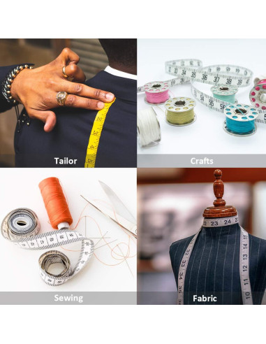 Cinta Métrica Retráctil VAXATO 1.5M Doble Cara 2PCS