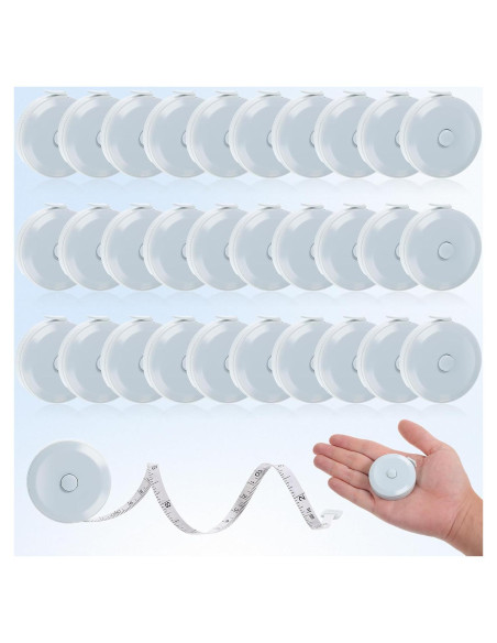 30 Cintas Métricas Retráctiles Tobeelec 1.5m para Costura