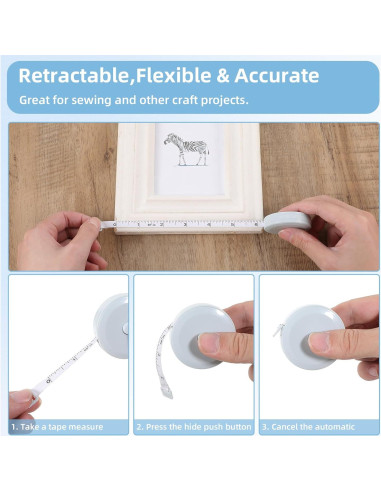 30 Cintas Métricas Retráctiles Tobeelec 1.5m para Costura