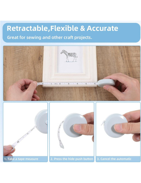 30 Cintas Métricas Retráctiles Tobeelec 1.5m para Costura