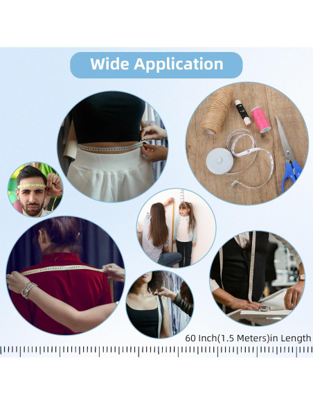 30 Cintas Métricas Retráctiles Tobeelec 1.5m para Costura