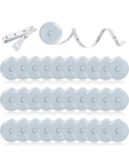 30 Cintas Métricas Retráctiles Tobeelec 1.5m para Costura