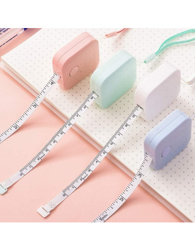 4 Piezas Cinta Métrica 150 cm Chironal Regla Retráctil Multicolor