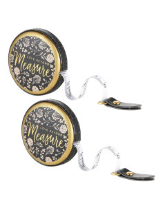 Cinta Métrica Retráctil Doble Cara YJWZWE 150cm 2 Piezas Negra