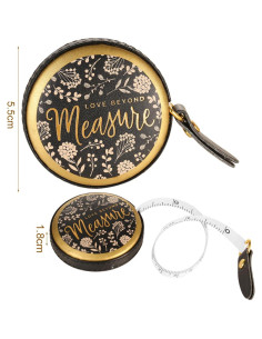 Cinta Métrica Retráctil Doble Cara YJWZWE 150cm 2 Piezas Negra 2