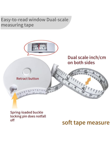 Cinta Métrica Ergonómica OIyaku 150 cm Doble Escala Fitness