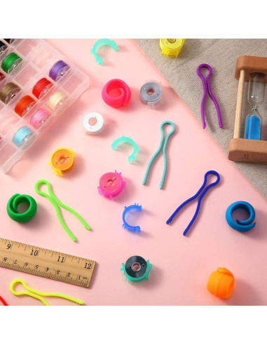 Juego de 144 Clips Sujetadores de Bobinas Syhood - 70 Clips, 32 Abrazaderas, 42 Sujetadores de Hilo