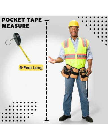Cinta Métrica Portátil 6 Pies (1.83m) Harrier Hardware - Paquete de 2