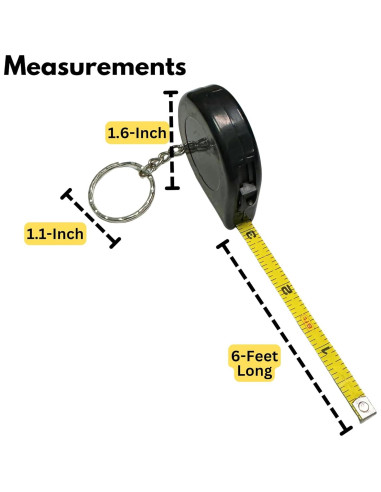 Cinta Métrica Portátil 6 Pies (1.83m) Harrier Hardware - Paquete de 2