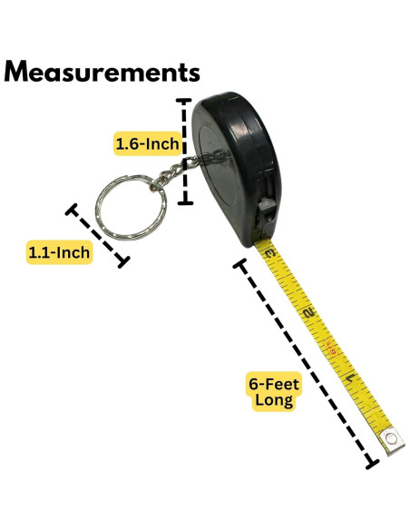 Cinta Métrica Portátil 6 Pies (1.83m) Harrier Hardware - Paquete de 2
