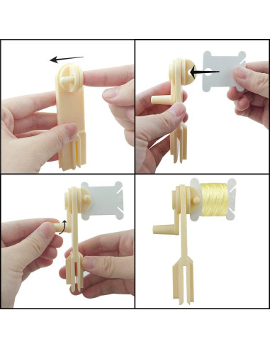 120 Bobinas de Hilo de Plástico y Enrollador Yuntop