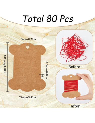 Tarjetas de Hilo de Bordado SUNNYCLUE 80 Pcs Almacenamiento