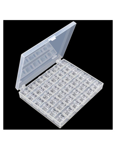 36 Bobinas de Plástico Transparente TTSAM para Máquina de Coser