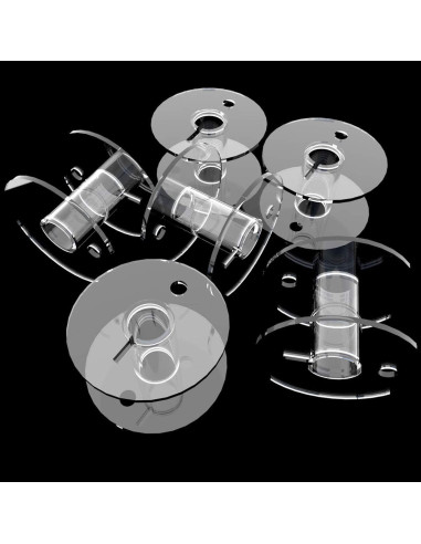 36 Bobinas de Plástico Transparente TTSAM para Máquina de Coser