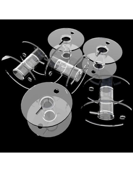 36 Bobinas de Plástico Transparente TTSAM para Máquina de Coser