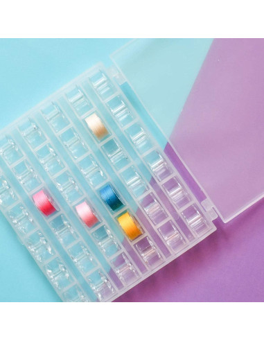 36 Bobinas de Plástico Transparente TTSAM para Máquina de Coser