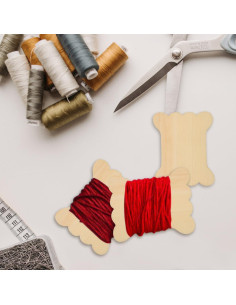 Organizador de Hilos de Bordado COHEALI 18pcs Madera Clara 2