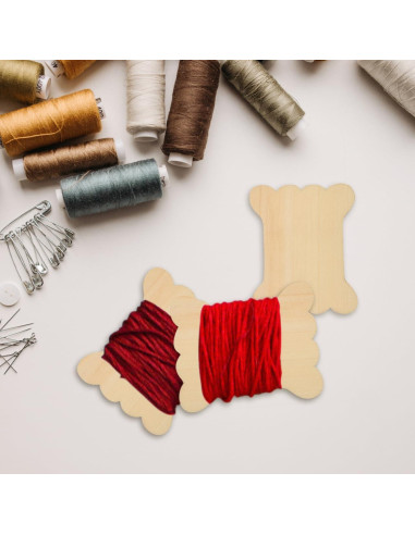 Organizador de Hilos de Bordado COHEALI 18pcs Madera Clara