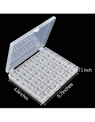 36 Bobinas de Plástico Transparente TTSAM para Máquina de Coser
