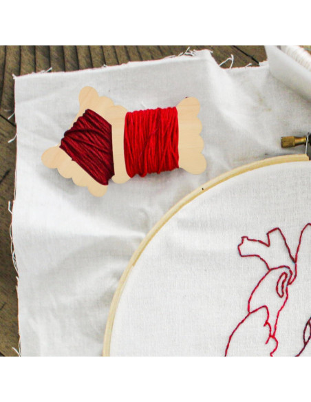 Organizador de Hilos de Bordado COHEALI 18pcs Madera Clara