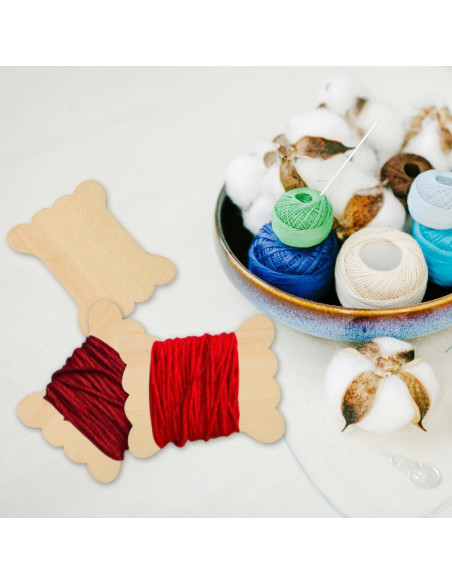 Organizador de Hilos de Bordado COHEALI 18pcs Madera Clara