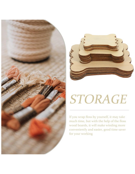 Organizador de Hilos de Bordado COHEALI 18pcs Madera Clara